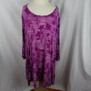 Avenue Studio Women Purple Floral Top Size 26 / 28